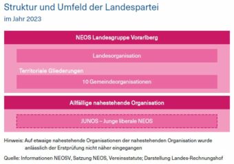 Grafik über die Struktur und Umfeld der Landespartei im Jahr 2023